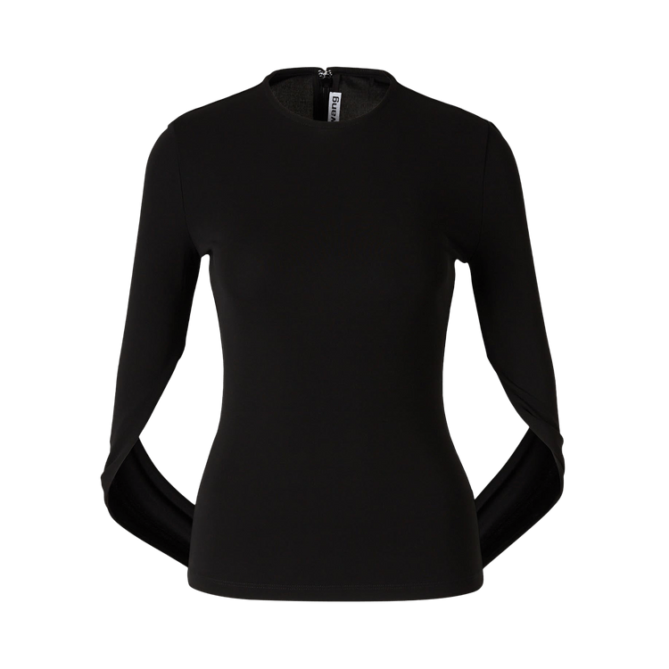 Alexander Wang Drape Back Long-Sleeve Top 'Black'