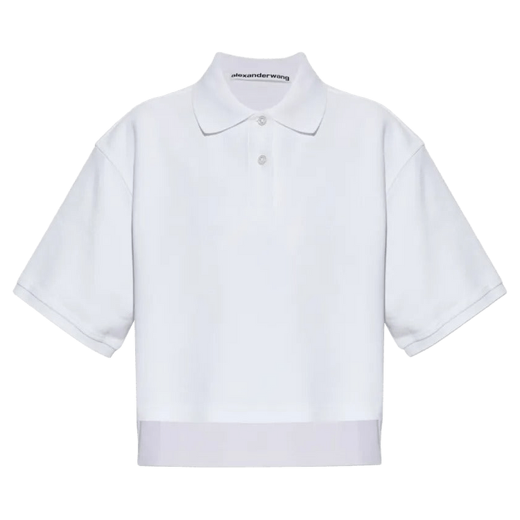 Alexander Wang Oversized High-Low Polo Top 'Vintage White'