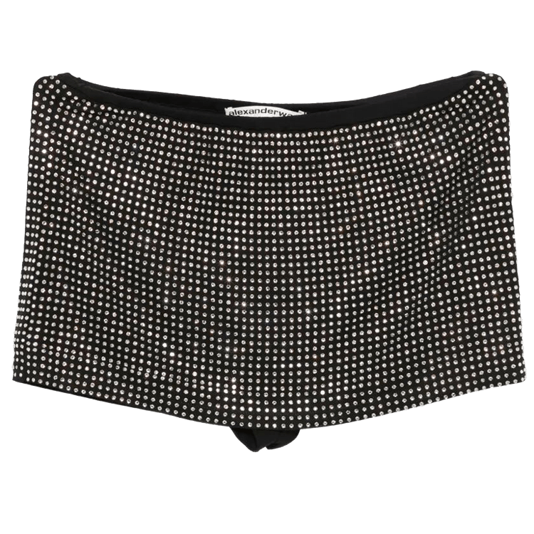 Alexander Wang Mid-Rise Mini Skort W/ Allover Hotfix 'Black'