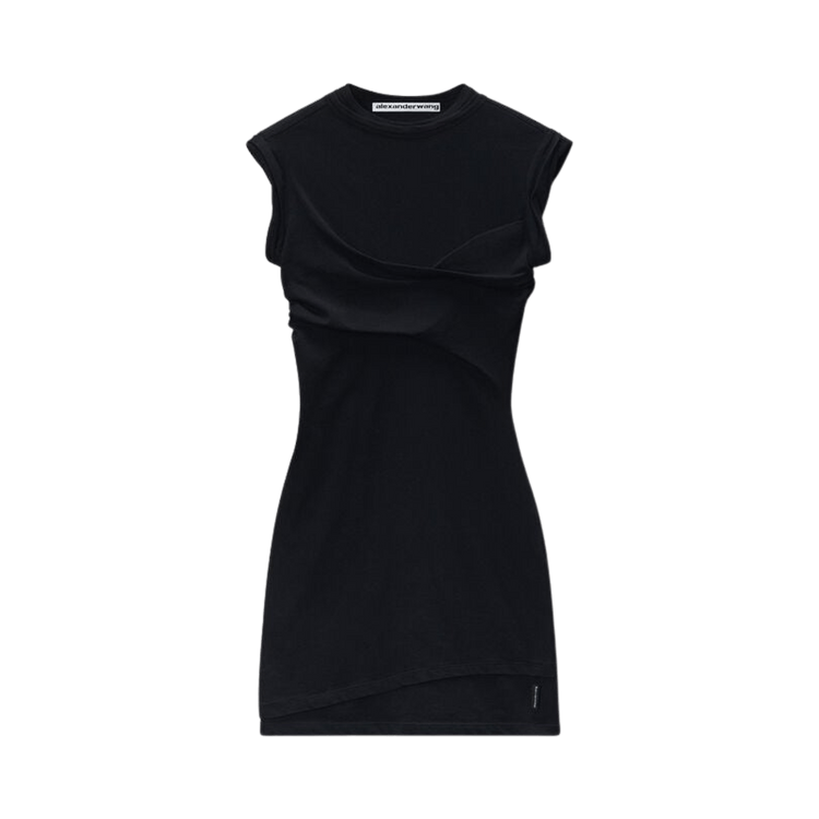 Alexander Wang Twisted Bust Mini Layered Sleeveless Dress 'Black'