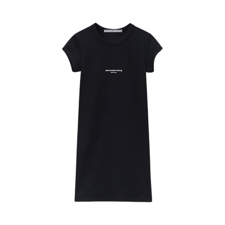 Alexander Wang Logo Print Fitted Short-Sleeve Mini Dress 'Black'