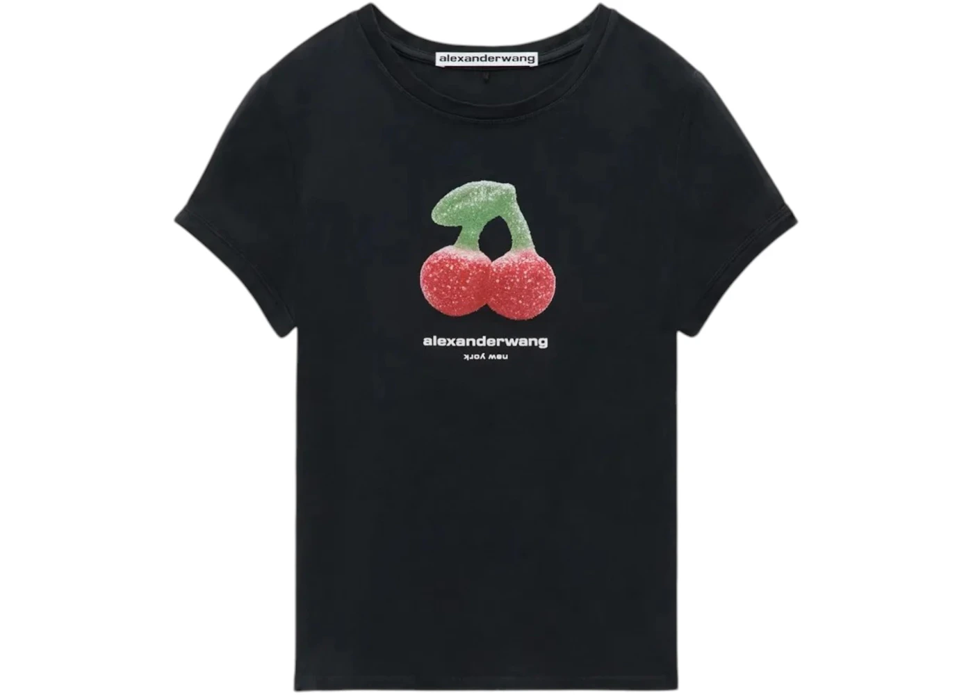 Alexander Wang Women's Cher Ry Graphic Fitted Ringer Tee Washed Black