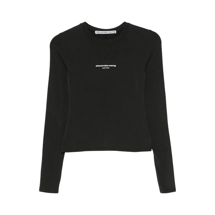 Alexander Wang Logo Print Fitted Long-Sleeve Tee 'Black'