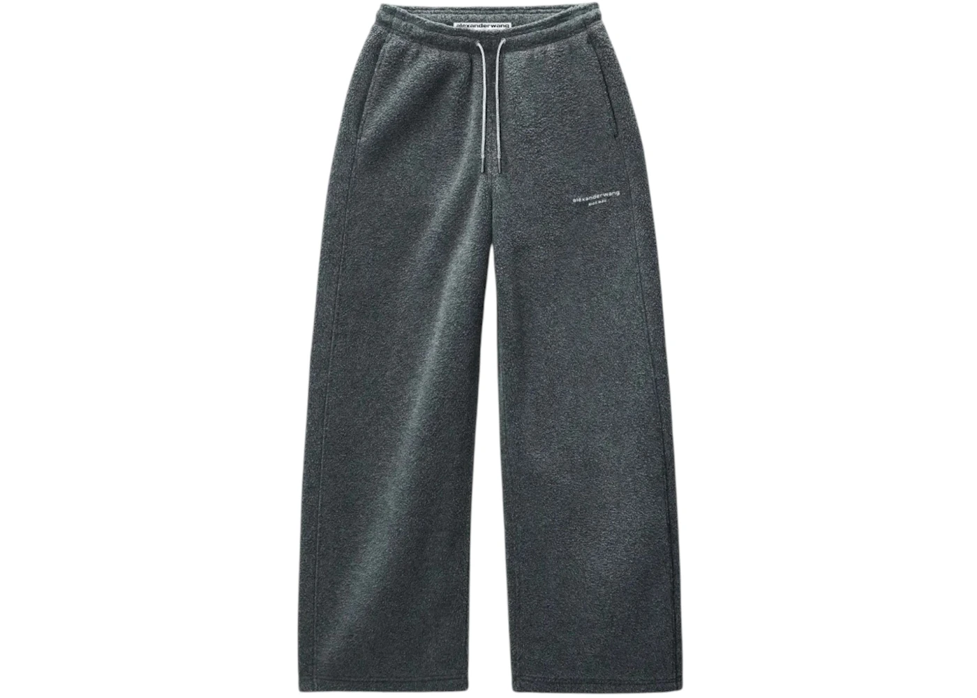 Alexander Wang Women's RH Inestone Drawcord Mid-Rise Pant Dark Grey Melange