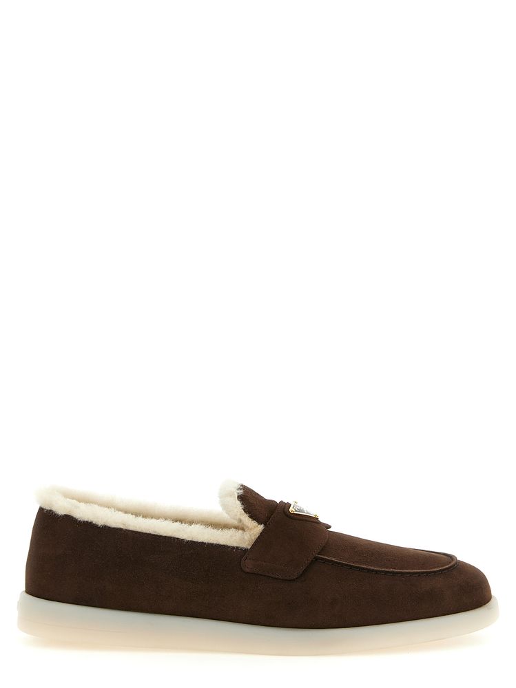 Prada Triangle-Logo Slip-On Loafers