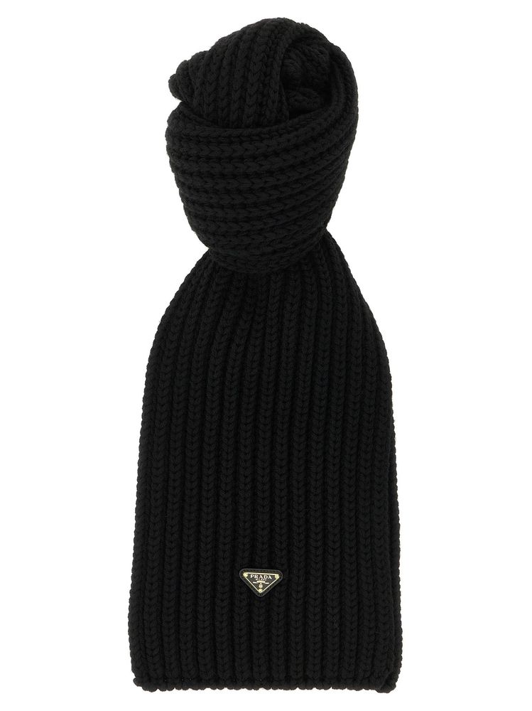 Prada Enameled Triangle Knit Scarf