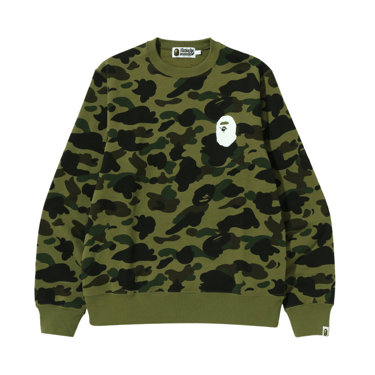 BAPE 1st Camo Ape Head Crewneck 'Green'