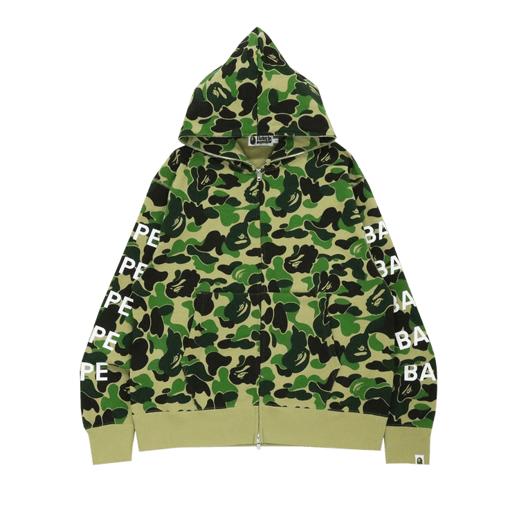 BAPE Big ABC Camo Relaxed Fit Full Zip Hoodie 'Green'