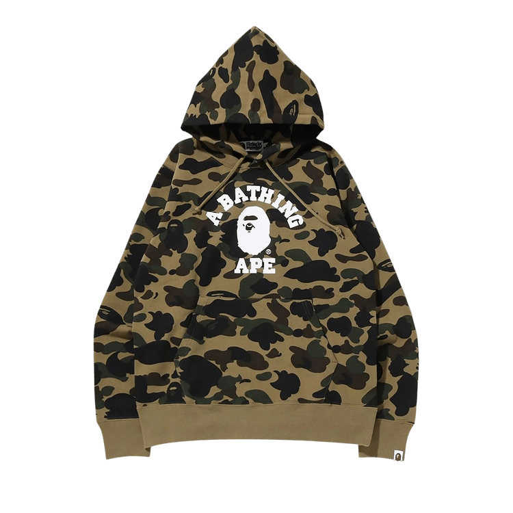 BAPE 1st Camo College Pullover Hoodie 'Green'