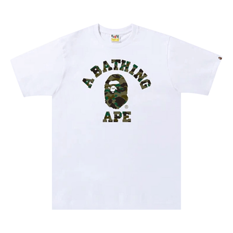 BAPE 1st Camo College Tee 'White/Green'
