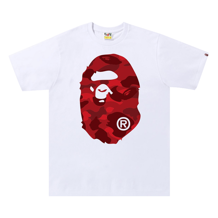 BAPE Color Camo Big Ape Head Tee 'White/Red'