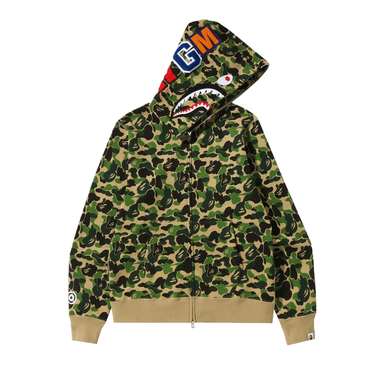 BAPE ABC Camo Shark Full Zip Hoodie 'Green'