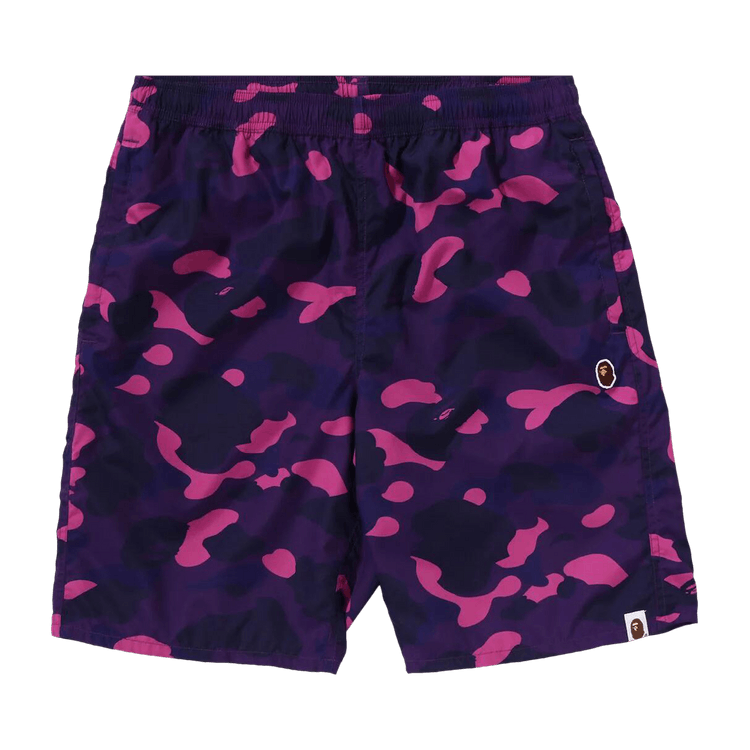 BAPE Color Camo Ape Head One Point Beach Shorts 'Purple'