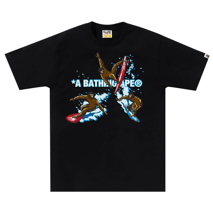 BAPE Surfing Apes Tee 'Black'