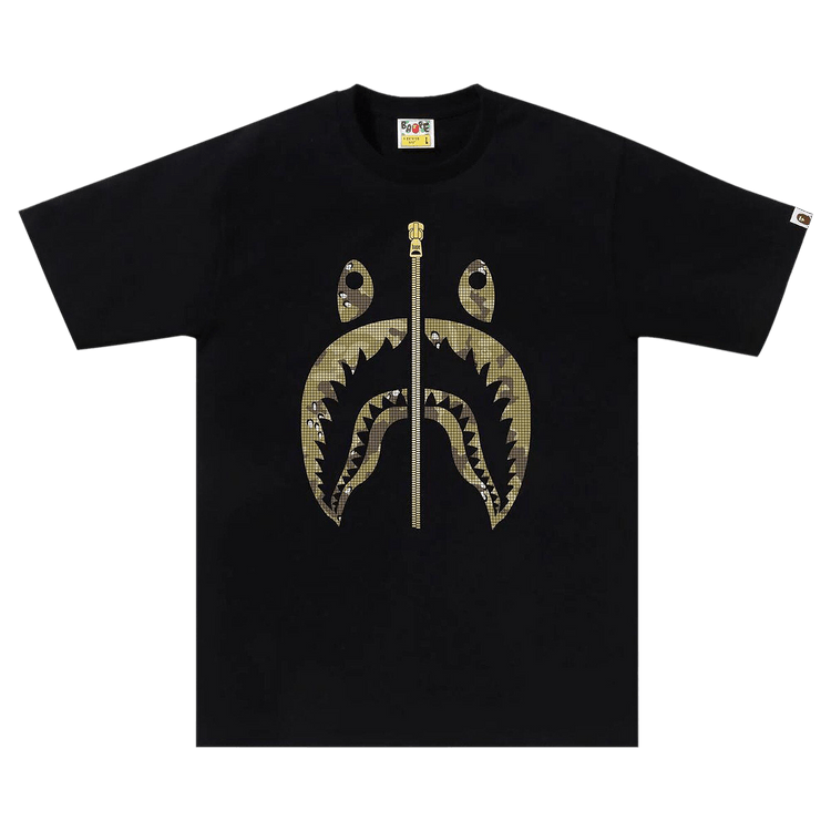 BAPE Bitmap Shark Tee 'Black'