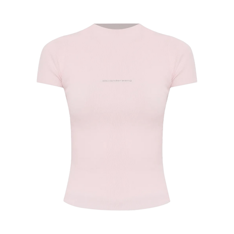 Alexander Wang Jacquard Logo Short-Sleeve Crewneck Top 'Light Pink'