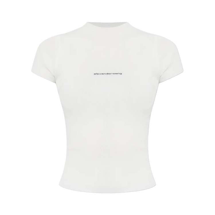 Alexander Wang Jacquard Logo Short-Sleeve Crewneck Top 'White'