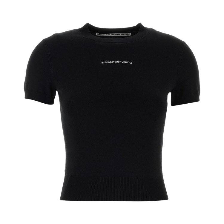 Alexander Wang Crewneck Hotfix Logo Short-Sleeve 'Black'