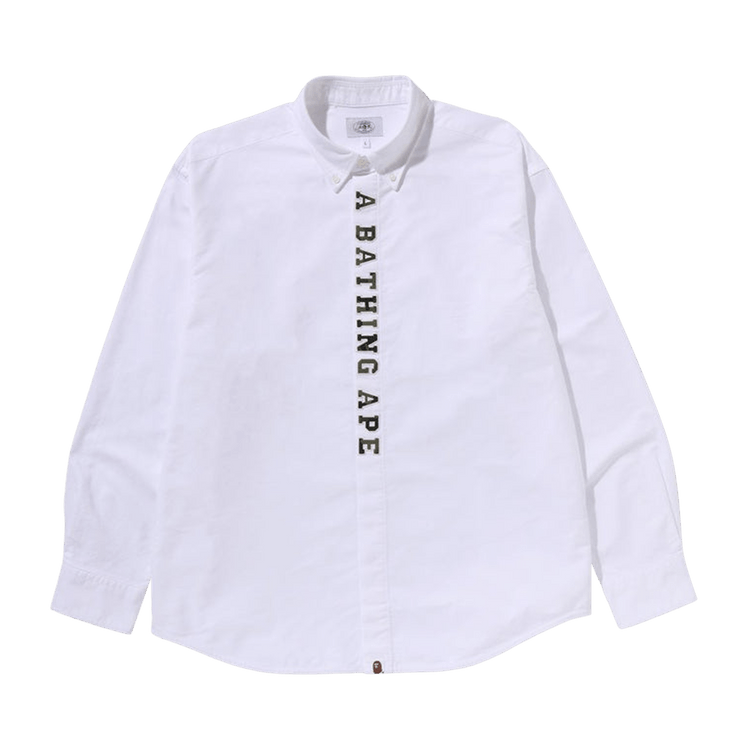 BAPE 1st Camo Applique Oxford Long-Sleeve Shirt 'White'