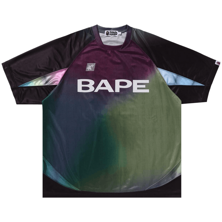 BAPE Tie Dye Sta Stripe Pattern Relaxed Fit Football Jersey Tee 'Black'