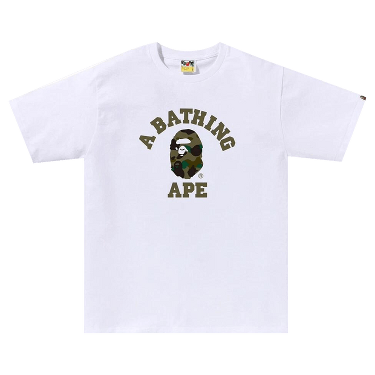 BAPE 1st Camo College Tee 'White Green'