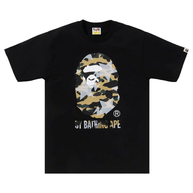 BAPE Over Print 1st Camo By Bathing Ape Tee 'Black Yellow'