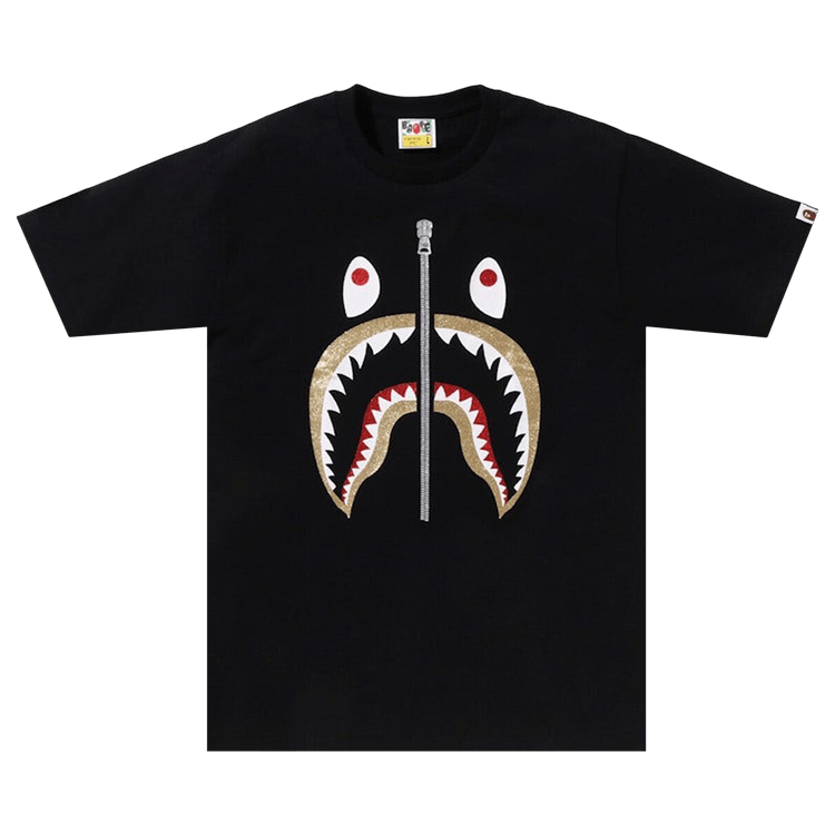 BAPE Glitter Shark Tee 'Black'