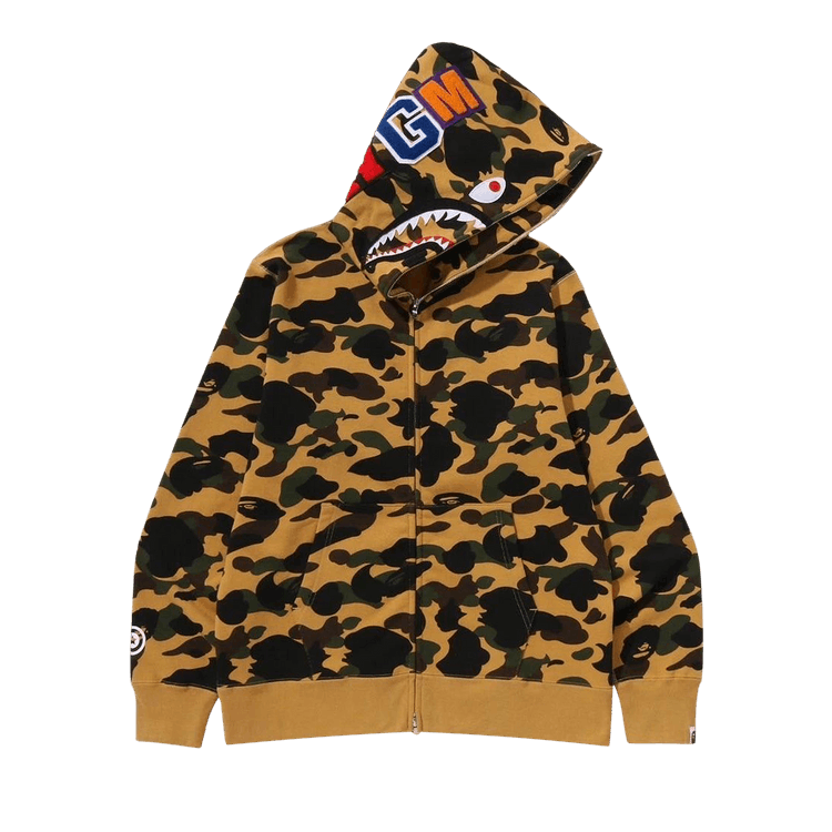 BAPE Camo Shark Full Zip Hoodie 'Yellow'