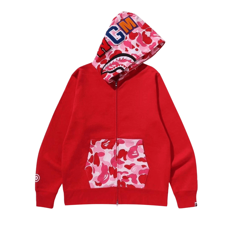 BAPE Camo Shark Full Zip Hoodie 'Red'