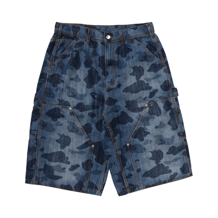 BAPE 1st Camo Double Knee 13 Oz Relaxed Fit Denim Shorts 'Blue'