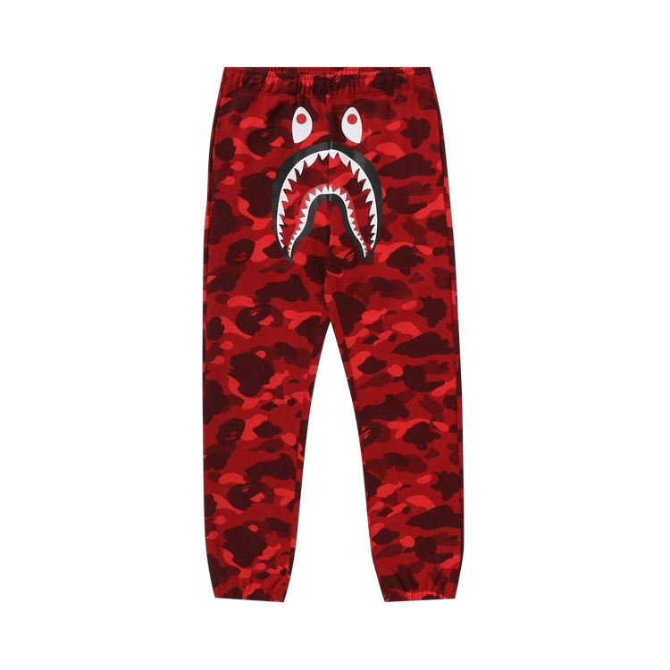 BAPE Color Camo Shark Sweat Pants 'Red'