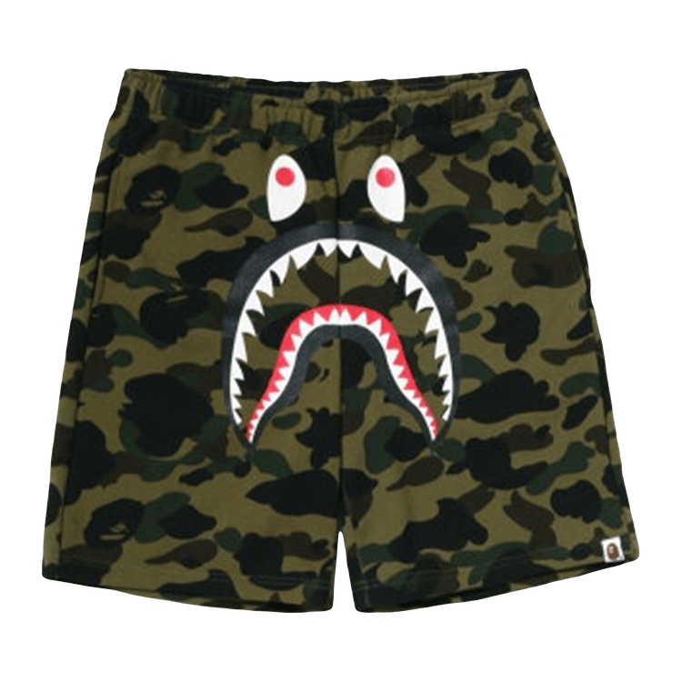 BAPE Camo Shark Sweat Shorts 'Green'