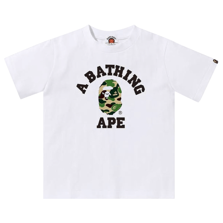 BAPE Abc Camo College Tee 'White Green'