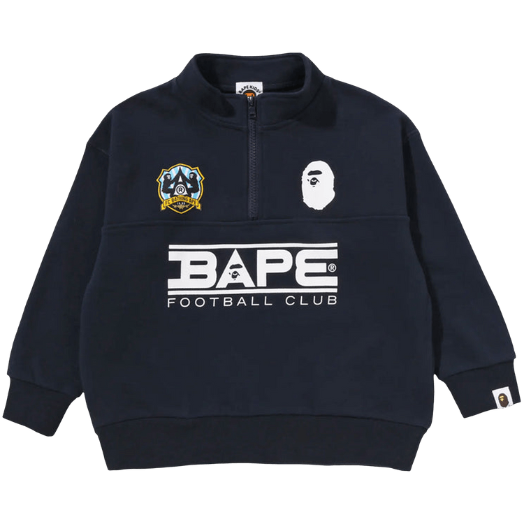 BAPE Bape Embroidery Patch Relaxed Fit Half Zip Sweatshirt 'Navy'