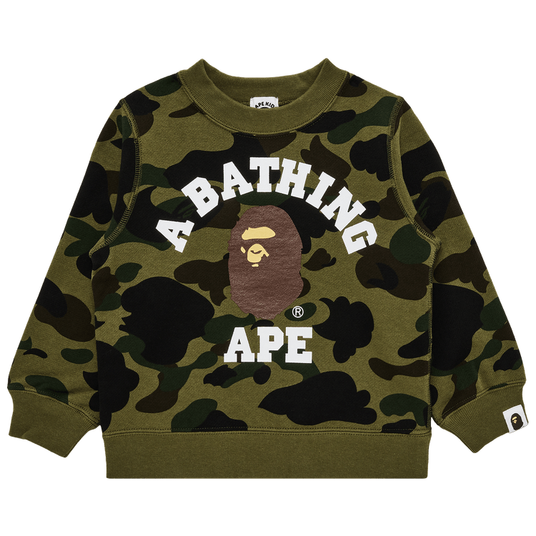 BAPE 1St Camo College Crewneck Sweatshirt 'Green'