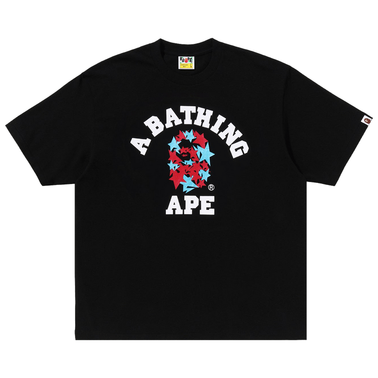 BAPE Metallic Sta College Relaxed Fit Tee 'Black'