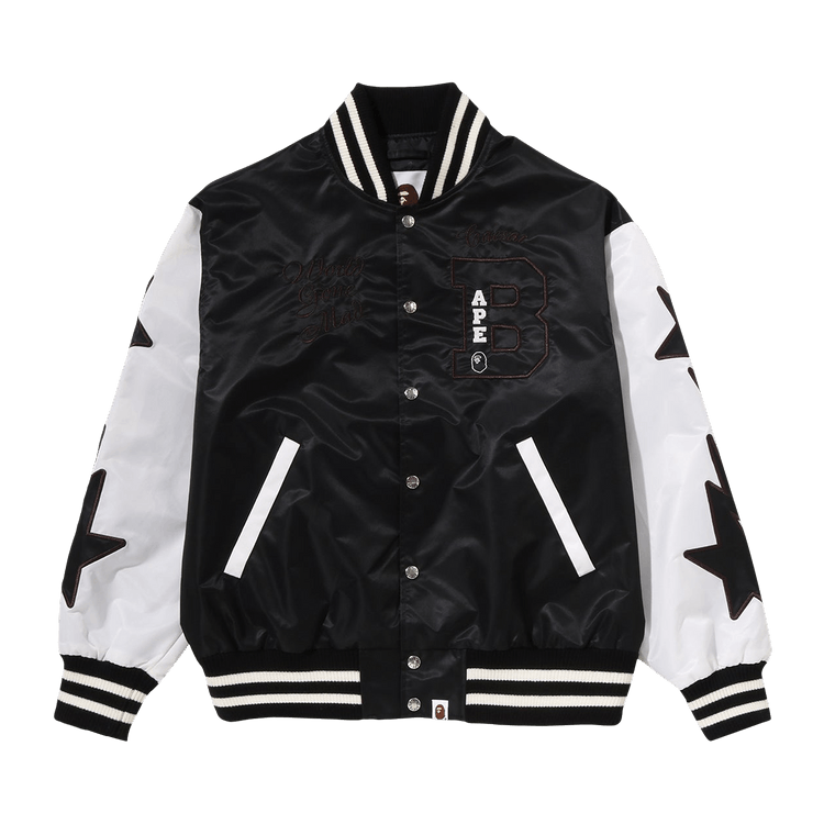 BAPE Nylon Varsity Jacket 'Black'