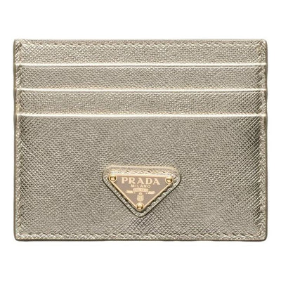 (WMNS) PRADA SS26 Saffiano Leather Card Holder 'Pyrite'