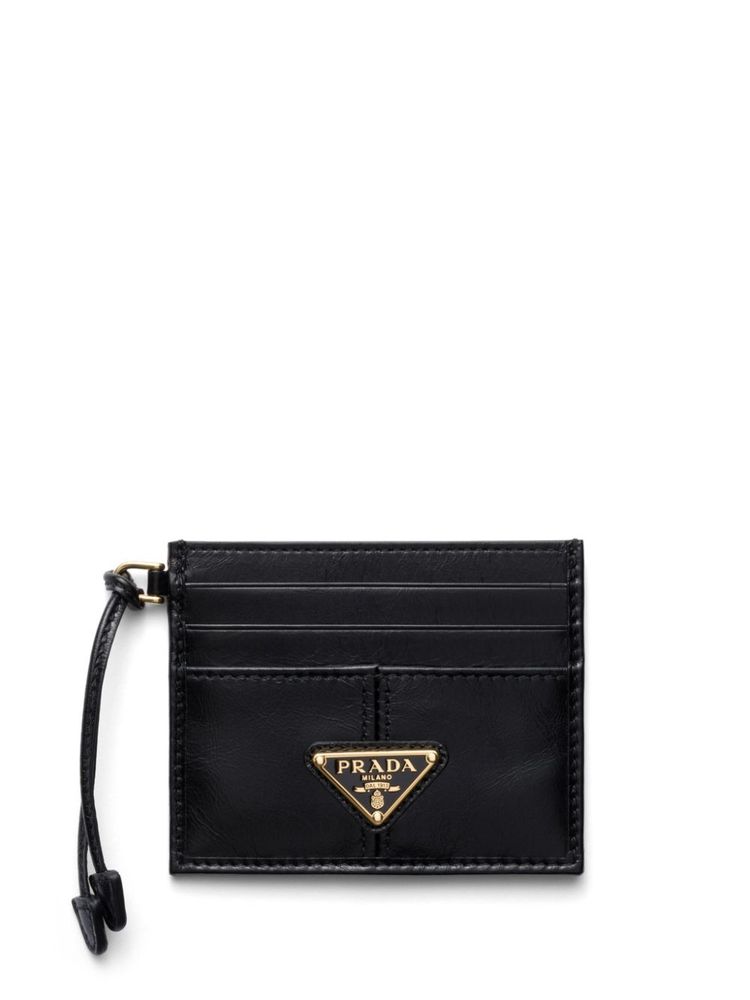 Prada Logo Plaque Open Top Card Holder