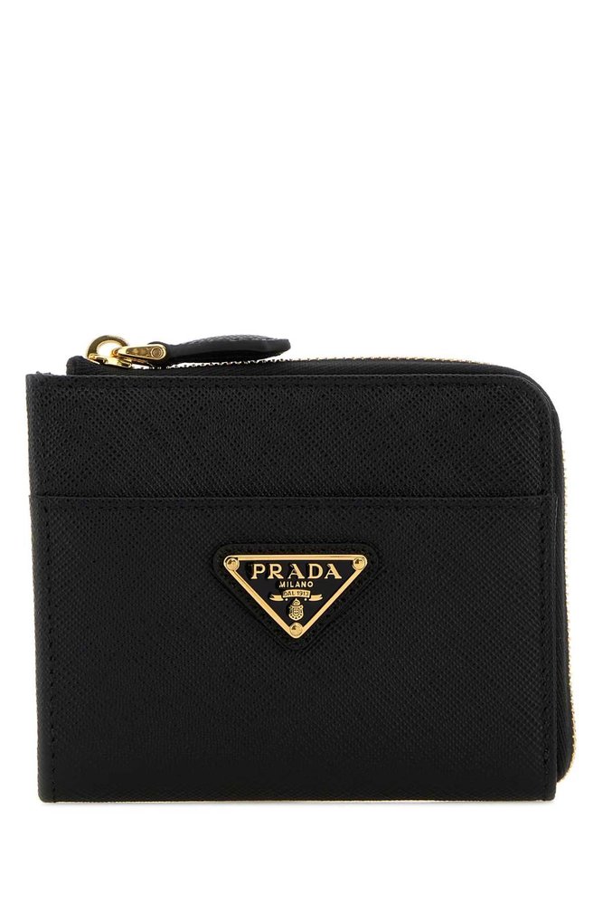 Prada Triangle-Logo Zipped Wallet