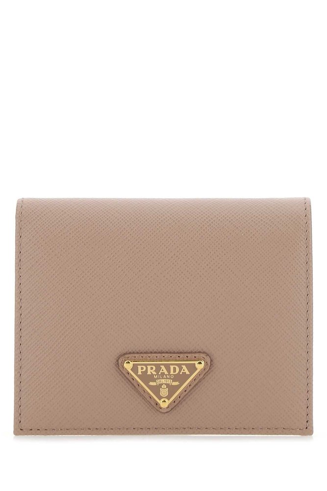 Prada Logo Plaque Small Wallet