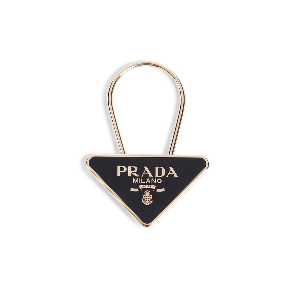 Prada Triangle-Logo Keychain