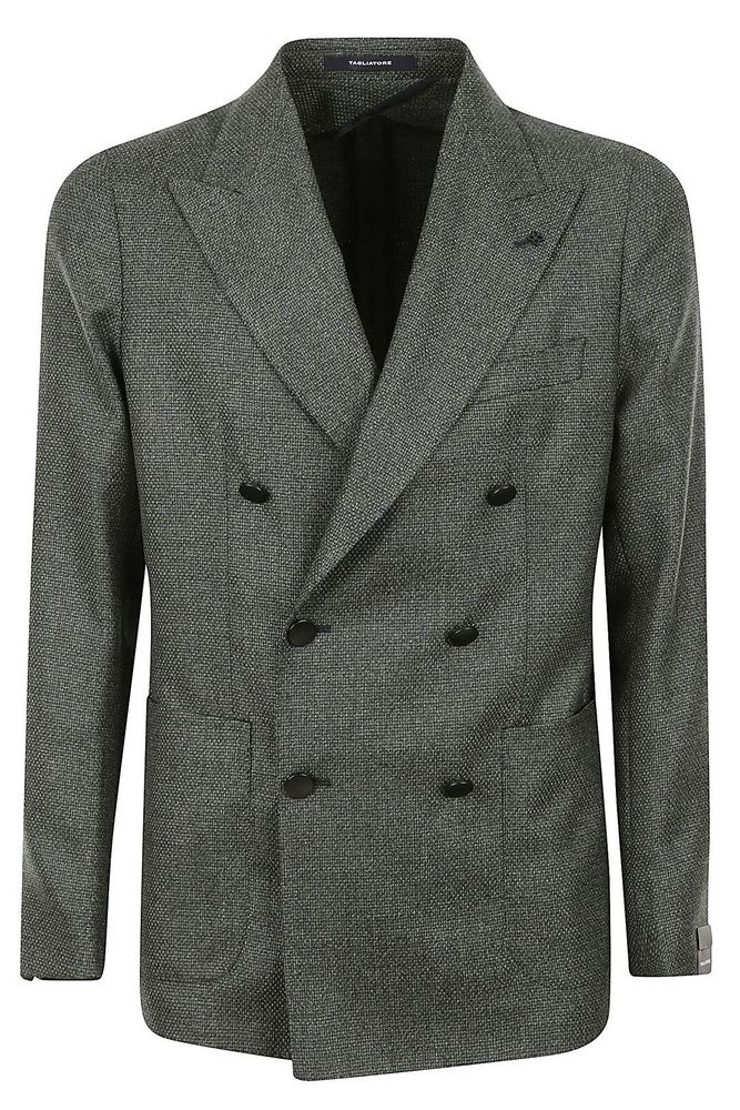 Tagliatore Double-Breasted Patterned Blazer