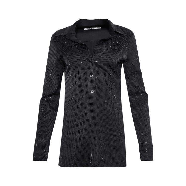 Alexander Wang Slim Shirt W/ All Over Hotfix 'Washed Charcoal'