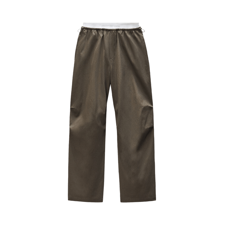 Alexander Wang Mid Rise Logo Elastic Pants 'Army Green'