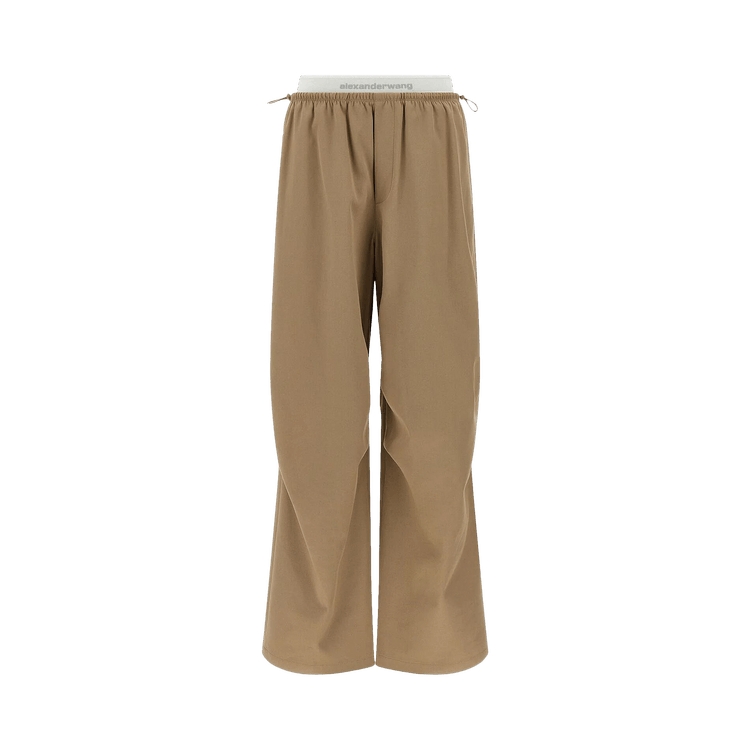 Alexander Wang Articulated Knee Mid Rise Logo Elastic Pants 'Warm Taupe'