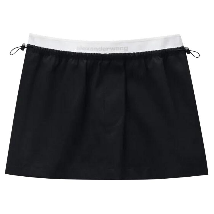 Alexander Wang Mid-Rise Mini Logo Elastic Skirt 'Black'