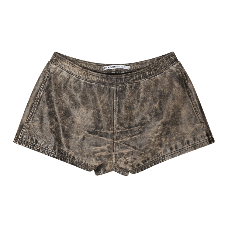 Alexander Wang Mid-Rise Leather Mini Short W/ Elasticated Waistband 'Multicolor'
