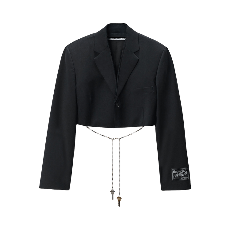 Alexander Wang Cropped Blazer W/ Chain 'Black'