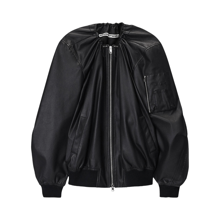 Alexander Wang Scoop Neck Gathered Bomber 'Black'